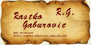 Rastko Gaburović vizit kartica